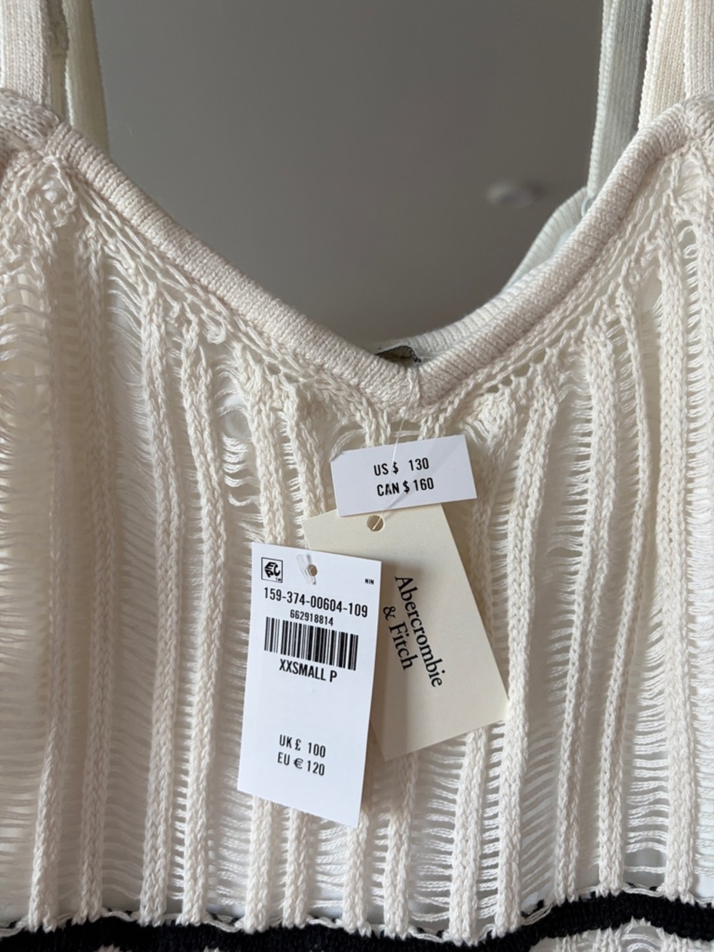 Abercrombie & Fitch Cream Knit Fringe dress